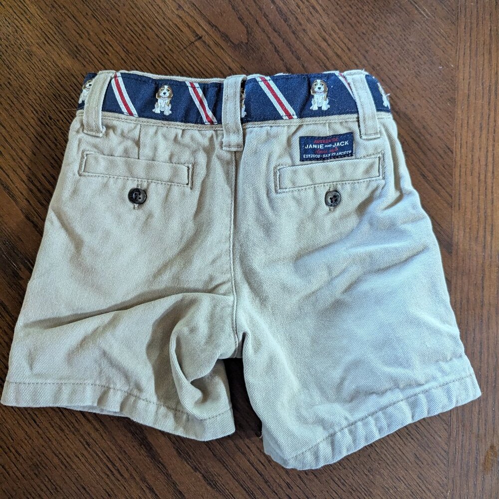 Dog Belt Khaki Boy Shorts Janie and Jack 3-6 Months